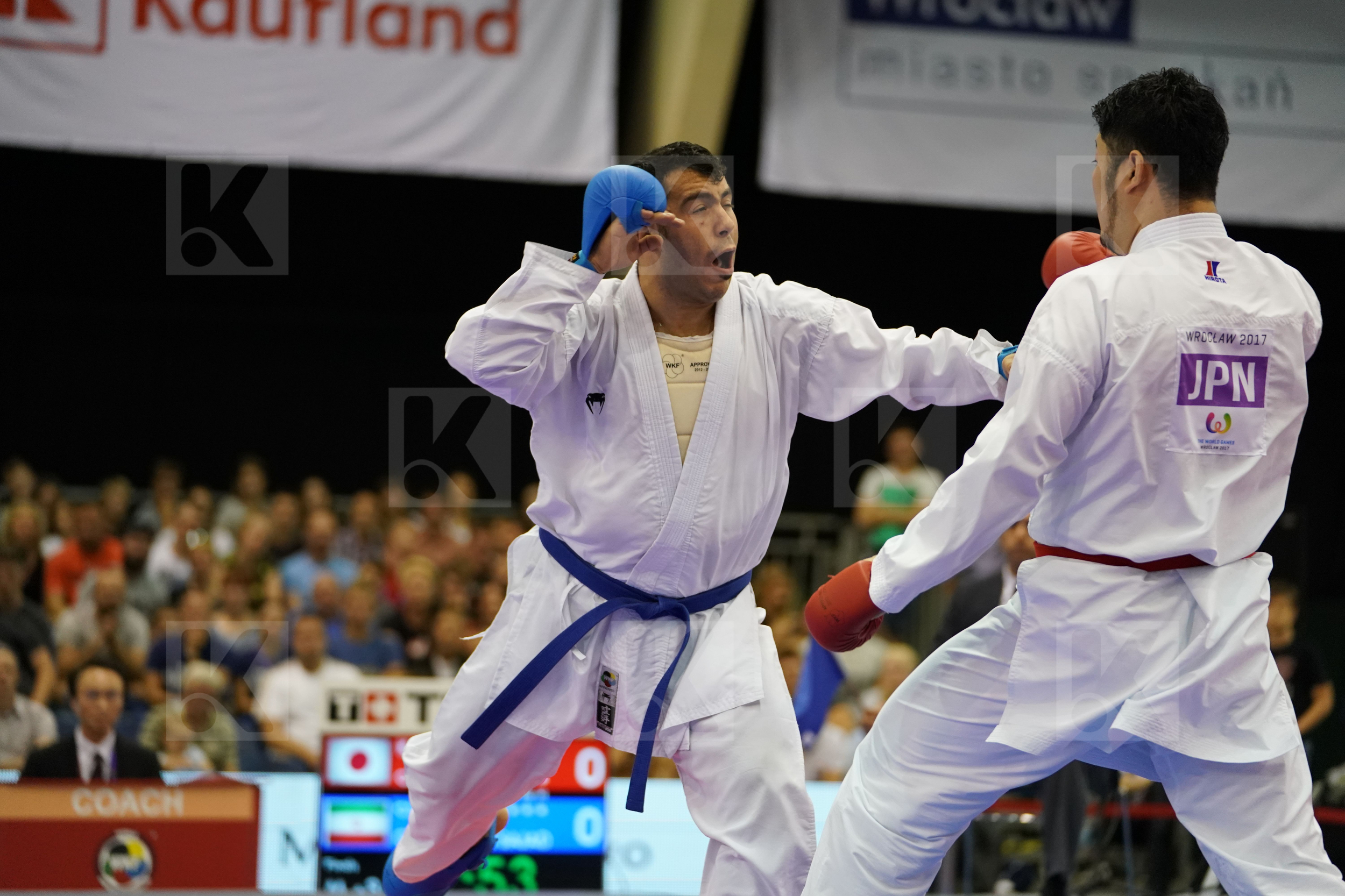 Ganjzadeh Sajad Gold match Iran Islamic Republic of Japan Kagawa Hideyoshi Male Kumite +84kg